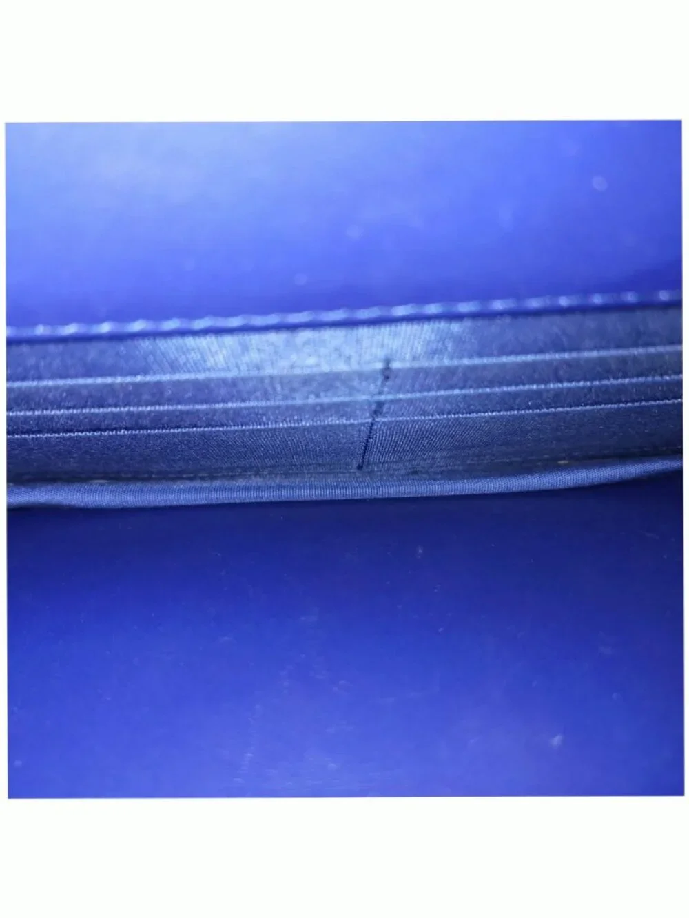 Authentic Chanel CC Caviar Wallet On Chain WOC Blue Leather Bag - Picture 11 of 16